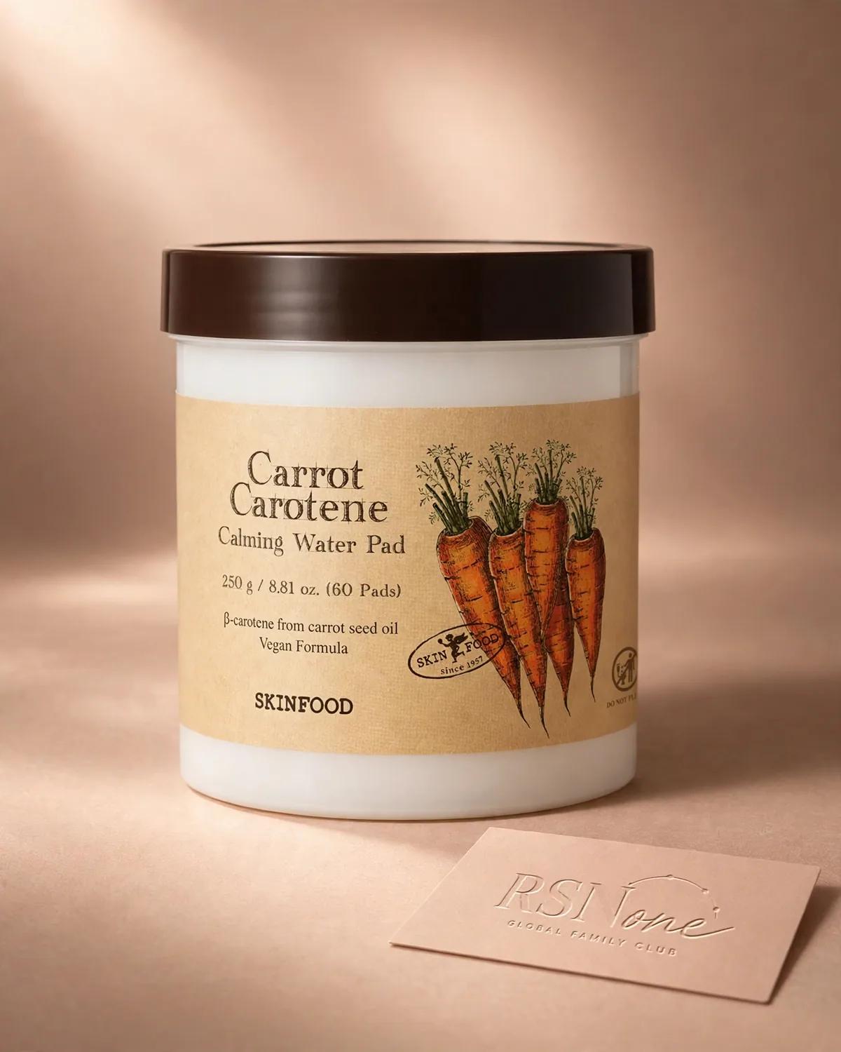 SKINFOOD Carrot Carotene Calming Water Pad 60P Double Pack (+Carrot PDRN Pad 2P*3ea)